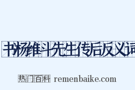 书杨维斗先生传后反义词是什么意思的图片